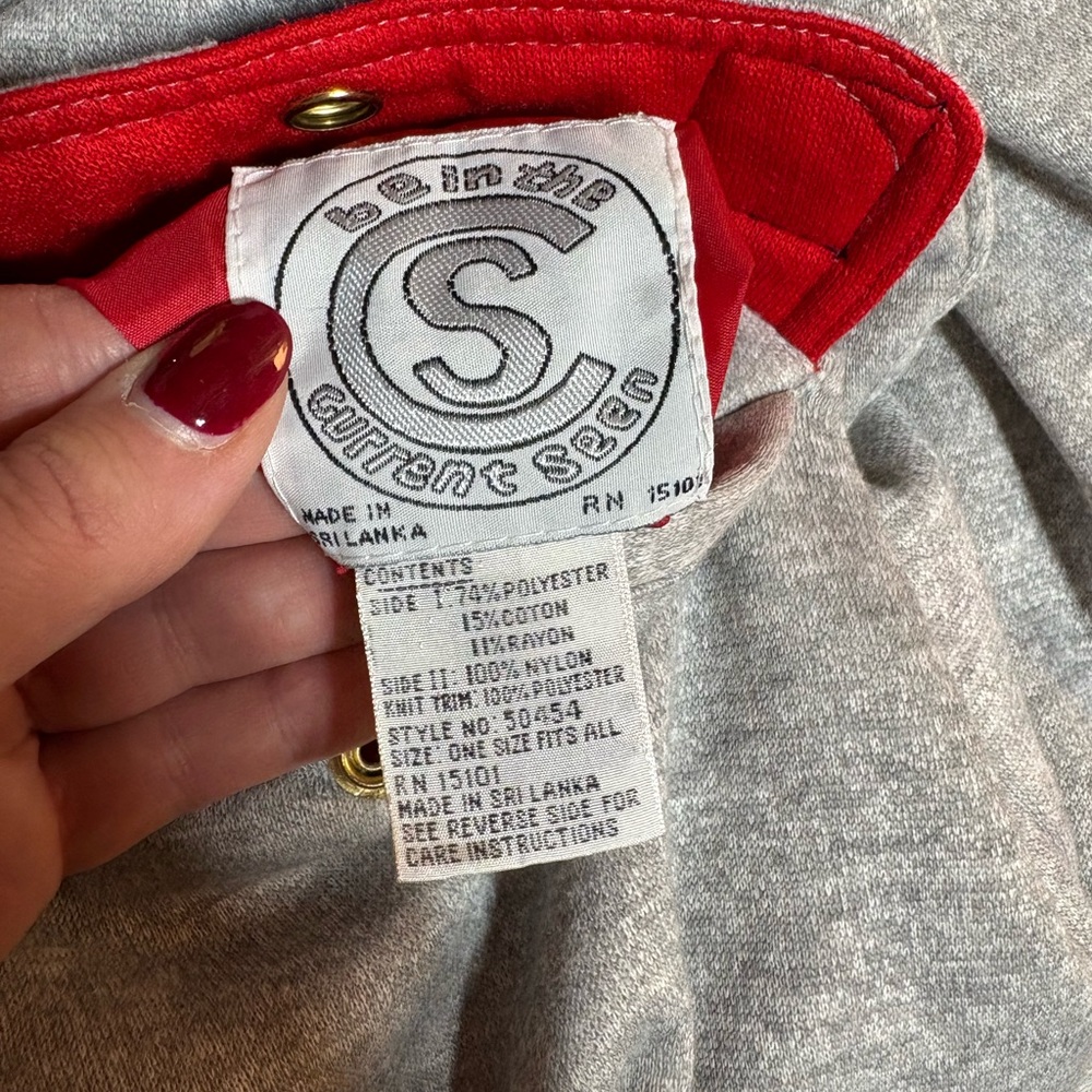 Vintage Reversible Jacket Red Gray Colorblock Snap Front Oversized 90s